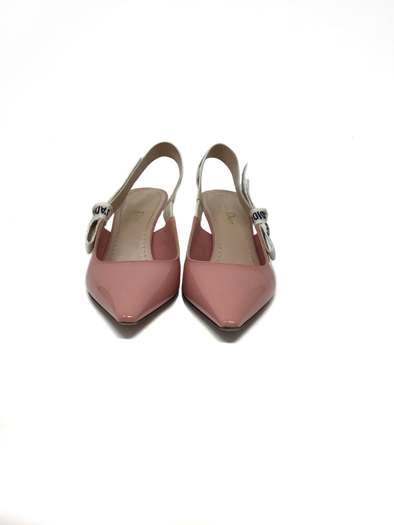 Christian Dior W Shoe Size 37 '23 'J'Adior' Slingback Patent Leather Pumps