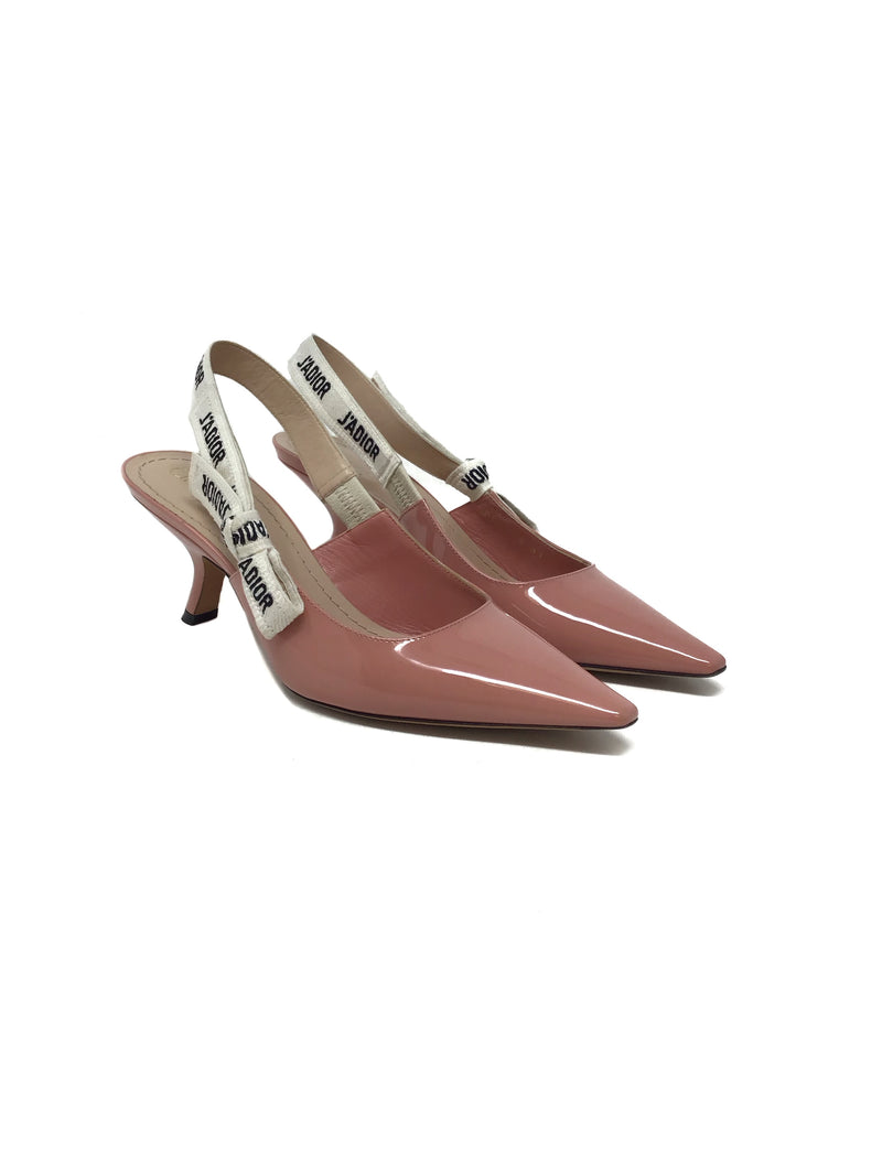 Christian Dior W Shoe Size 37 '23 'J'Adior' Slingback Patent Leather Pumps