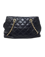 Chanel Black/Gold '11 'Retro Chain' Stitched/Perforated Quilted Calfskin Satchel