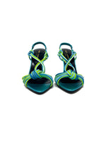 Saint Laurent W Shoe Size 39.5 'Gippy' Strappy Knot Slingback Heels