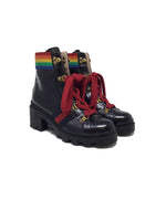 Gucci W Shoe Size 36 '18 'Rainbow Trip' Web Lace Up Combat Boots