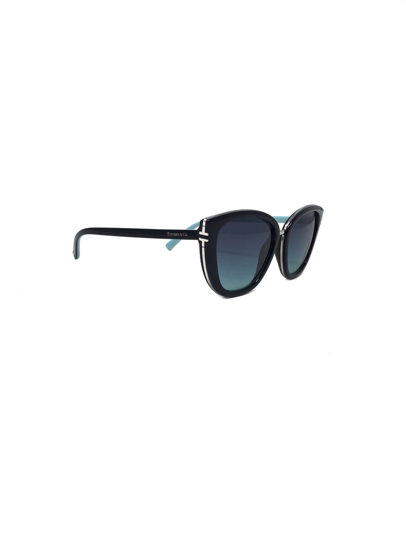 Tiffany & Co. WC! Silver Trim Cat Eye Sunglasses