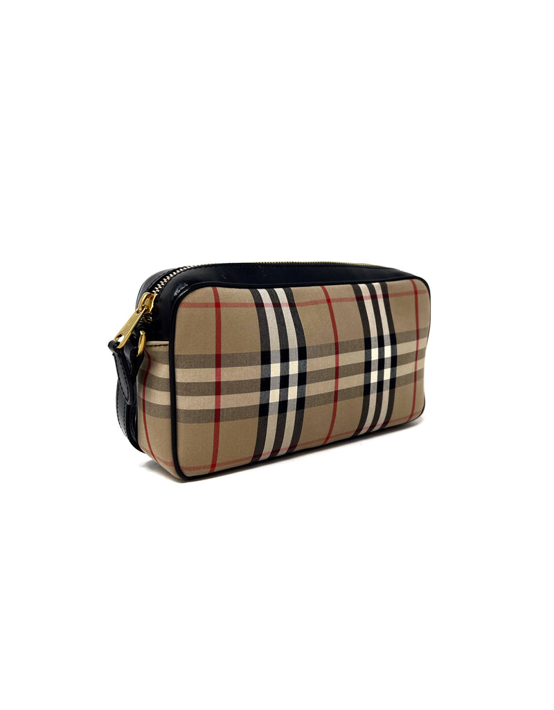 Burberry mini vintage check and leather camera bag hotsell