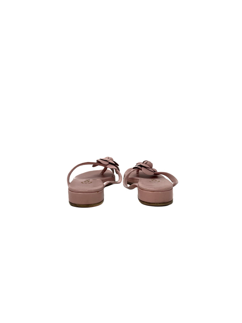 Chanel Camellia Lambskin Sandal 39.5