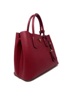 Prada Red Saffiano Leather Medium 'Double Tote' Bag