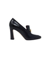 The Row Black 'Lady' Leather Buckle Heeedl Loafers