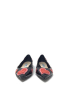 Prada W Shoe Size 36 Patent Heart Applique Pointed Toe Flats