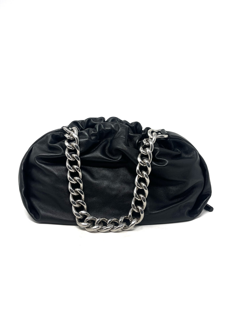 Alexander McQueen Black '22 'The Ball Bundle' Leather Chain Shoulder Bag