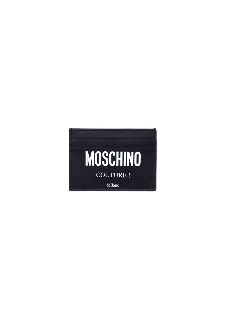 Moschino WB! Logo Print Leather Card Case