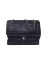 Chanel Navy '12 Caviar Perforated Contrast Stitch Flap Bag