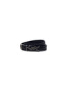 Saint Laurent Black/Gun Metal Logo Leather Wrap Bracelet