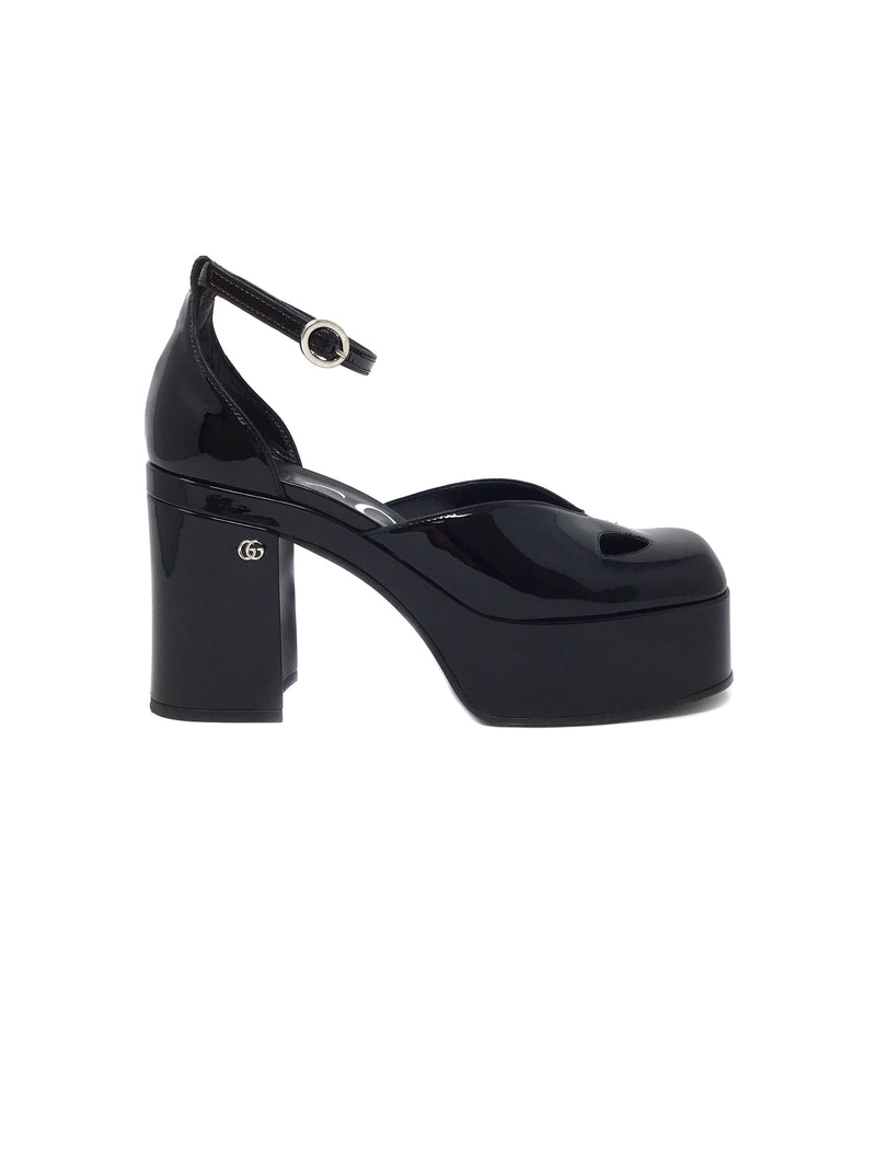 Gucci W Shoe Size 38 Patent Cutout Platform Mary Jane